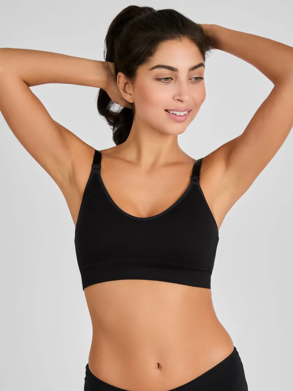 JoJo Maman Bébé Black Emma Jane Padded Seamless Maternity & Nursing Bra