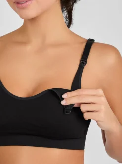 JoJo Maman Bébé Black Emma Jane Padded Seamless Maternity & Nursing Bra