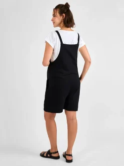 JoJo Maman Bébé Black Jersey Maternity Short Dungarees