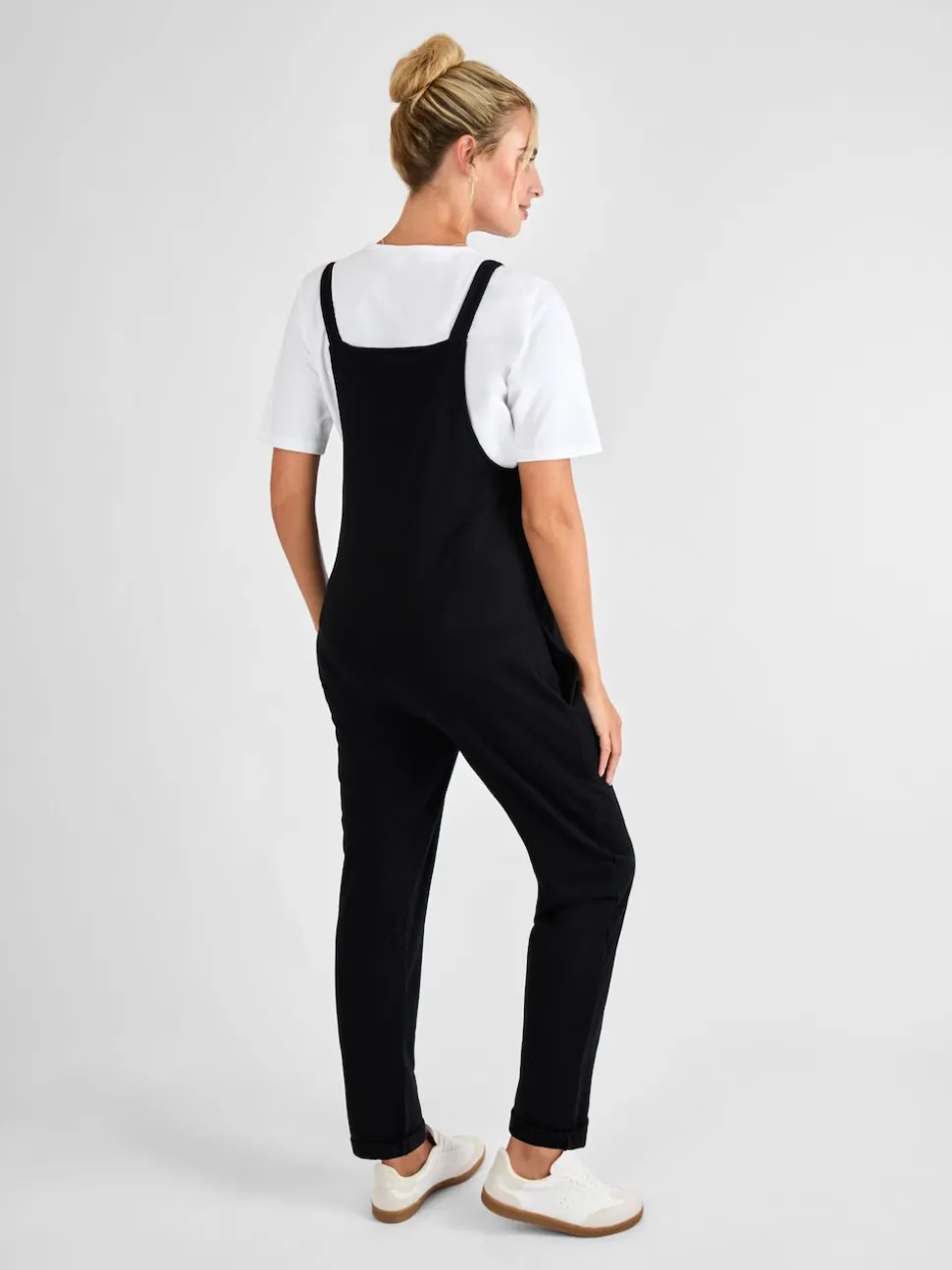 JoJo Maman Bébé Black Jersey Maternity Dungarees