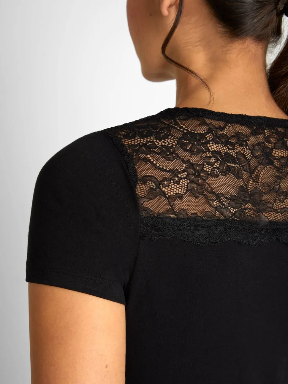 JoJo Maman Bébé Black Lace Maternity & Nursing Pyjamas Set