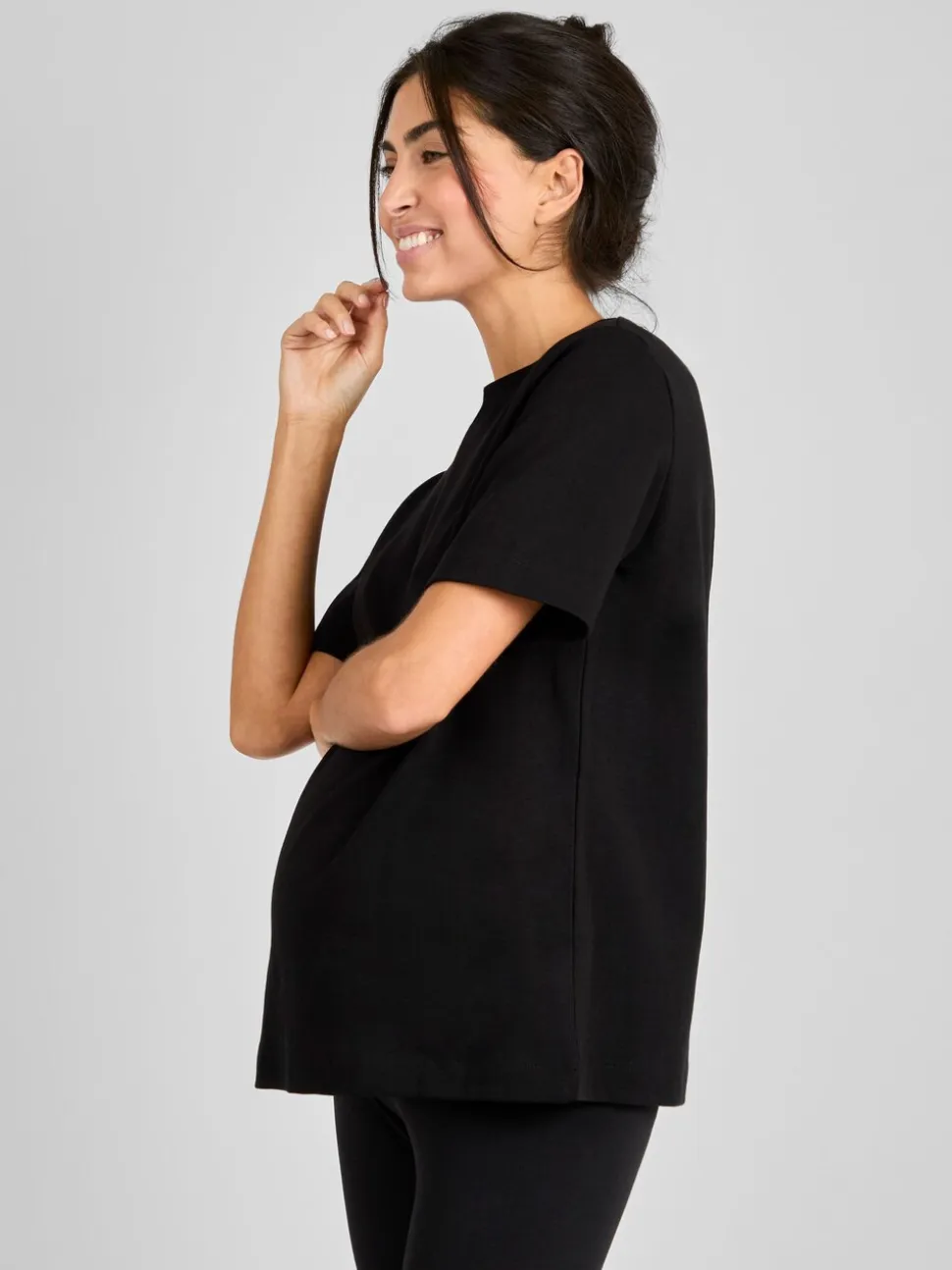 JoJo Maman Bébé Black Oversized Boyfriend Maternity T-Shirt