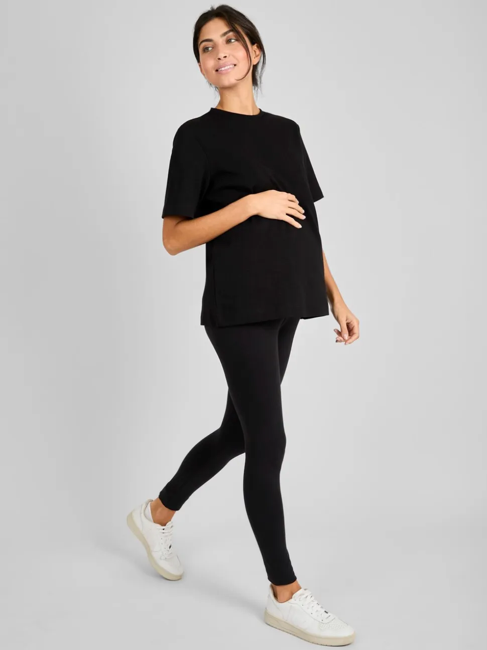 JoJo Maman Bébé Black Oversized Boyfriend Maternity T-Shirt