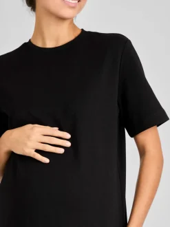 JoJo Maman Bébé Black Oversized Boyfriend Maternity T-Shirt