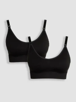 JoJo Maman Bébé Black 2-Pack Seamless Nursing Bras