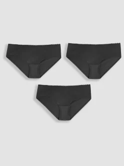 JoJo Maman Bébé Black 3-Pack Lace Trim Maternity Shorts