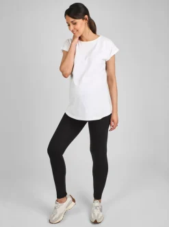 JoJo Maman Bébé Black 2-Pack Cotton Rich Maternity Leggings
