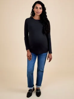 JoJo Maman Bébé Black 2-Pack Ribbed Maternity & Nursing Top