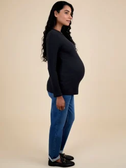 JoJo Maman Bébé Black 2-Pack Ribbed Maternity & Nursing Top