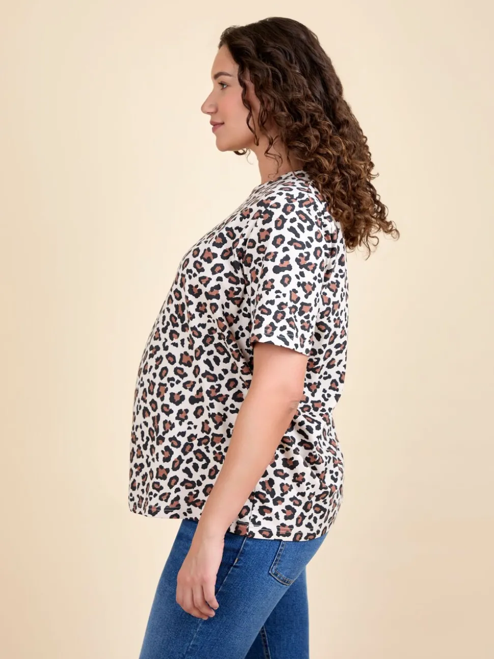 JoJo Maman Bébé Brown Oversized Boyfriend Maternity T-Shirt