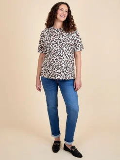 JoJo Maman Bébé Brown Oversized Boyfriend Maternity T-Shirt