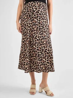 JoJo Maman Bébé Brown Print Maternity Midi Skirt