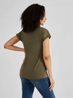 JoJo Maman Bébé Khaki Green Boyfriend Maternity Cotton T-Shirt