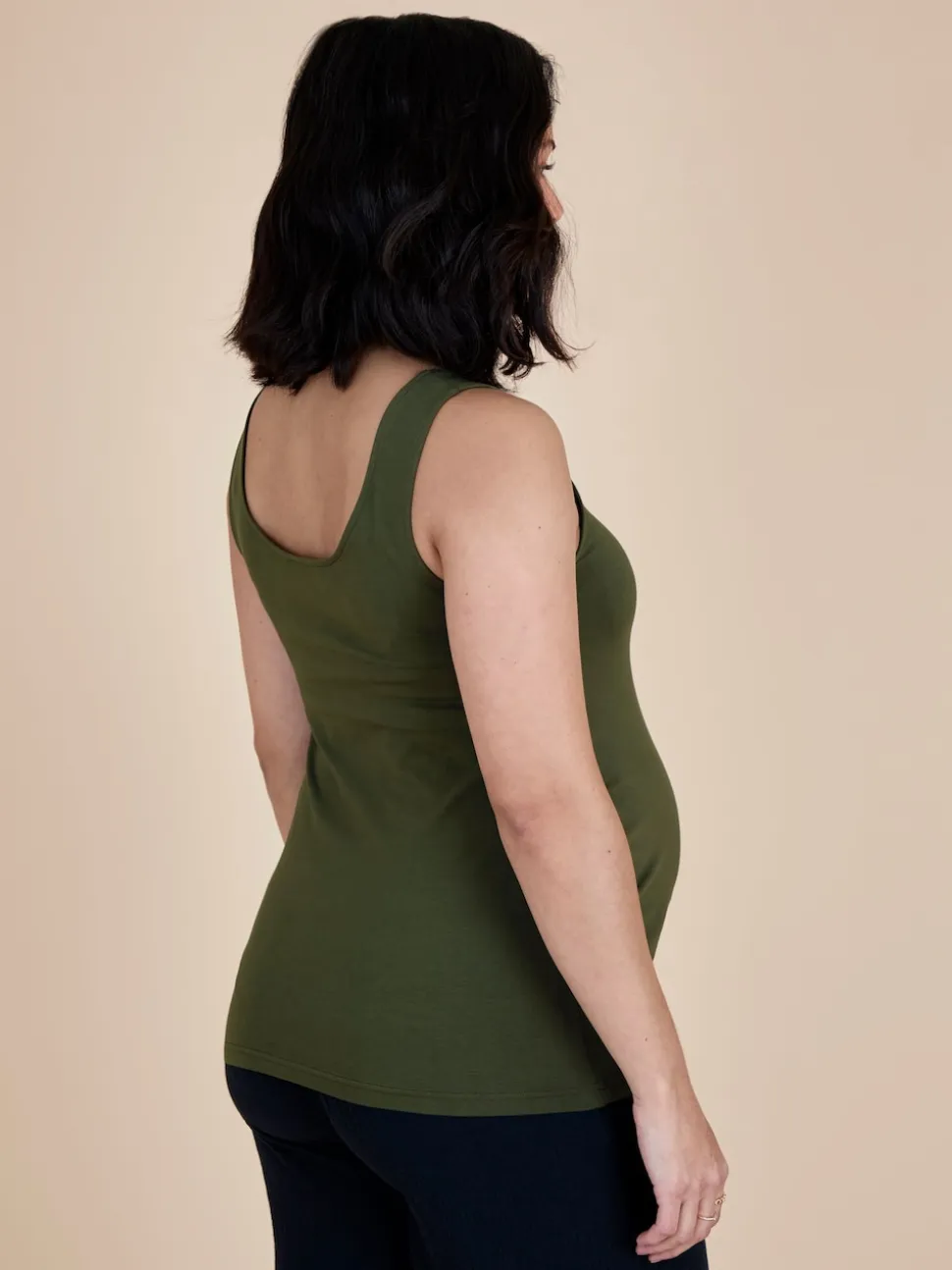 JoJo Maman Bébé Khaki Green 2-Pack Maternity Vest Tops