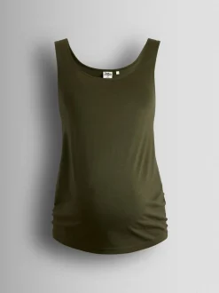 JoJo Maman Bébé Khaki Green 2-Pack Maternity Vest Tops