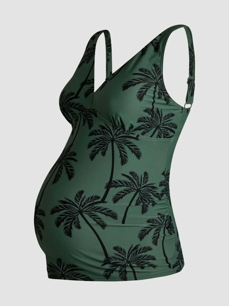 JoJo Maman Bébé Khaki Maternity Palm Print Tankini Set