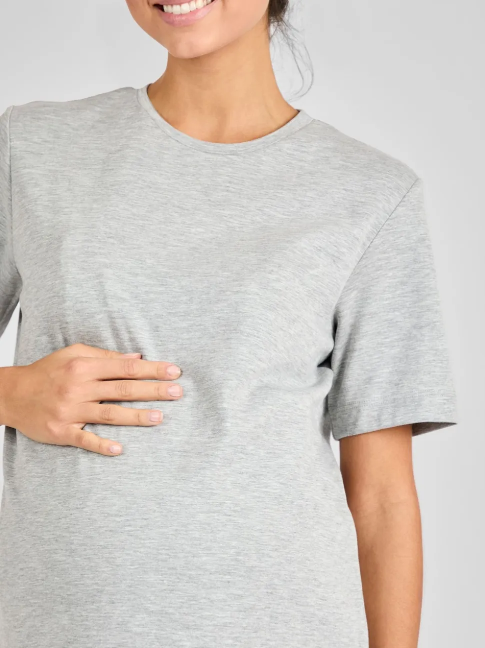 JoJo Maman Bébé Marl Grey Oversized Boyfriend Maternity T-Shirt