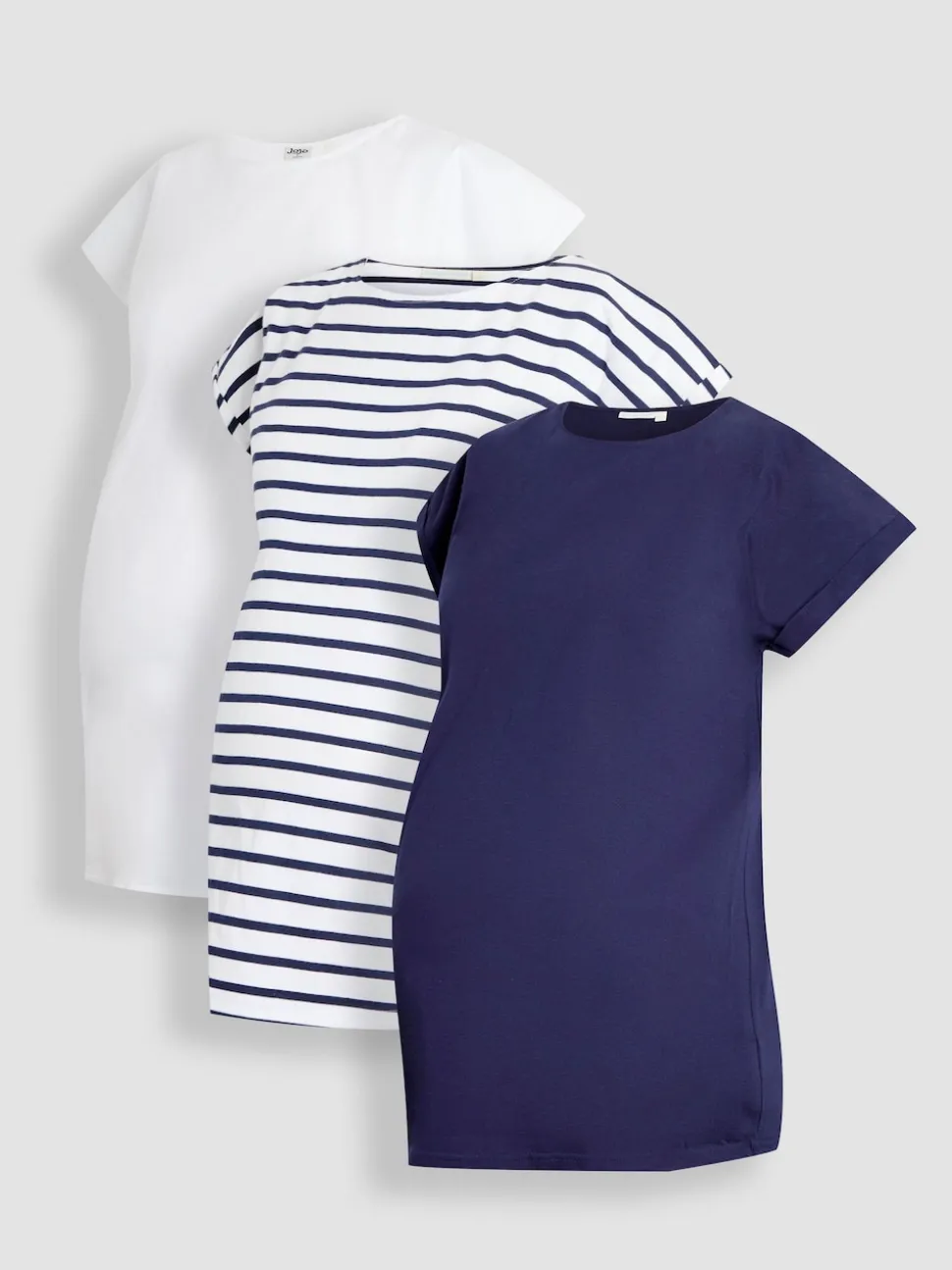 JoJo Maman Bébé Midnight Maternity Boyfriend 100% Cotton T-Shirts 3 Pack