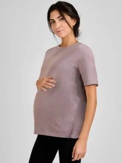 JoJo Maman Bébé Mocha Oversized Boyfriend Maternity T-Shirt