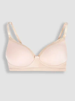 JoJo Maman Bébé Natural Nude Emma-Jane Lace Trim Nursing T-Shirt Bra