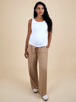 JoJo Maman Bébé Natural Wide Leg Maternity Trousers