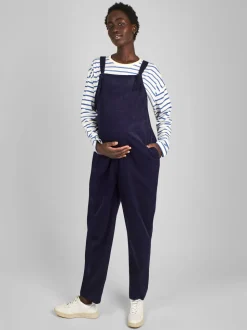 JoJo Maman Bébé Navy Blue Cord Maternity Dungarees
