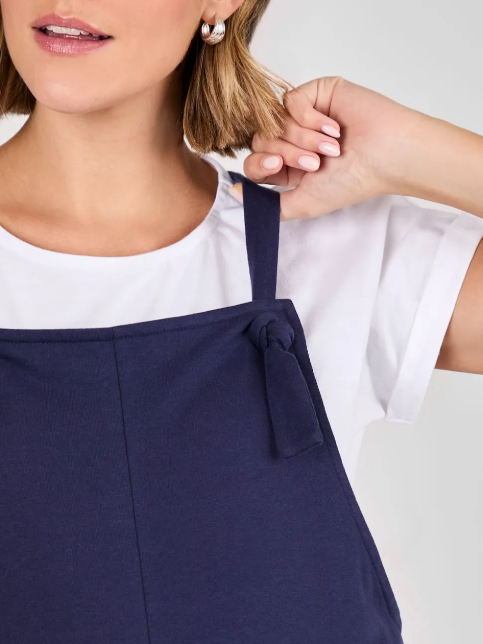 JoJo Maman Bébé Navy Jersey Maternity Dungarees