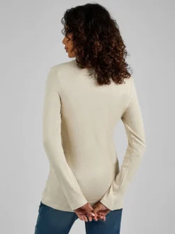 JoJo Maman Bébé Oatmeal Cream & Black 2-Pack Ribbed Maternity & Nursing Top