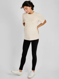 JoJo Maman Bébé Oatmeal Oversized Boyfriend Maternity T-Shirt