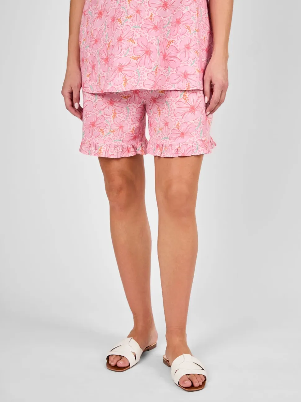 JoJo Maman Bébé Pink Floral Patterned Frill Maternity Shorts