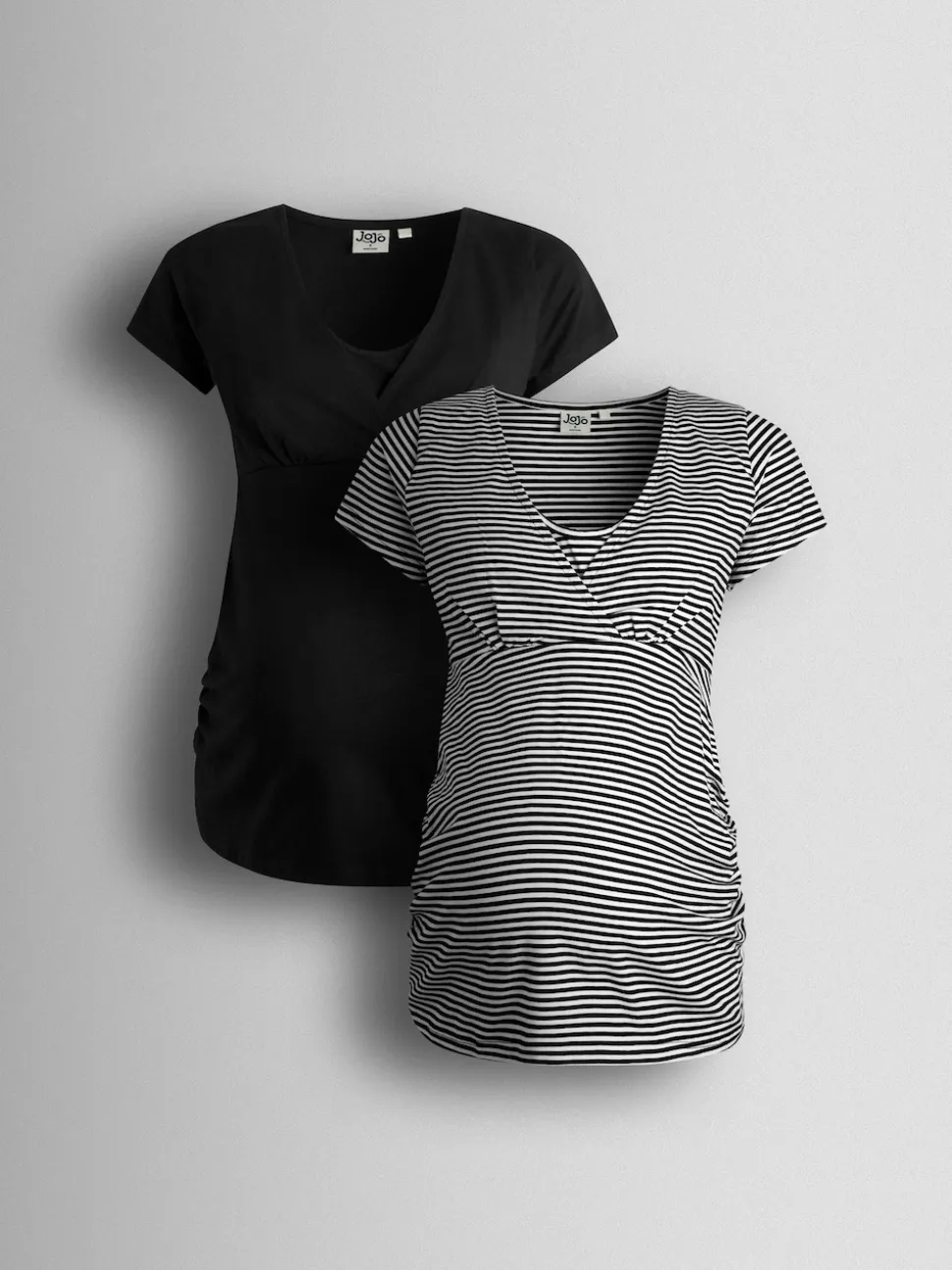 JoJo Maman Bébé True Black 2-Pack Maternity And Nursing T-Shirts
