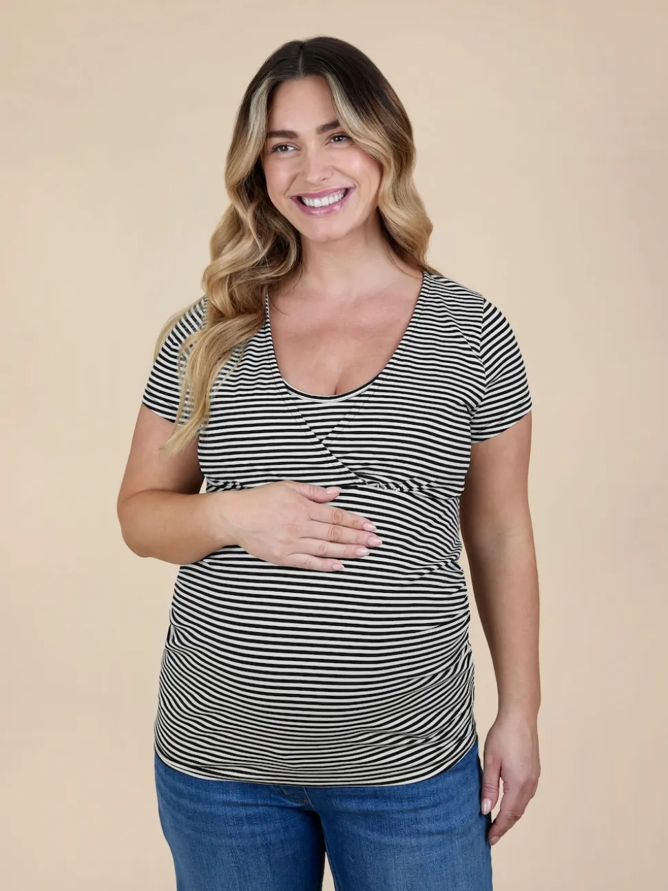 JoJo Maman Bébé True Black 2-Pack Maternity And Nursing T-Shirts