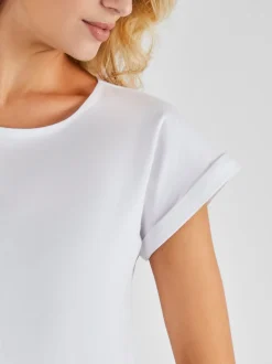 JoJo Maman Bébé White Boyfriend Maternity Cotton T-Shirt