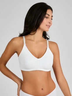 JoJo Maman Bébé White Microfibre Moulded Maternity & Nursing Bra