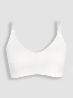 JoJo Maman Bébé White Microfibre Moulded Maternity & Nursing Bra