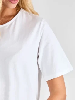 JoJo Maman Bébé White Oversized Boyfriend Maternity T-Shirt