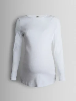 JoJo Maman Bébé White 2-Pack Ribbed Maternity & Nursing Top