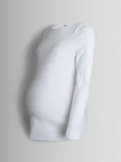 JoJo Maman Bébé White 2-Pack Ribbed Maternity & Nursing Top