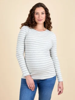 JoJo Maman Bébé White 2-Pack Ribbed Maternity & Nursing Top