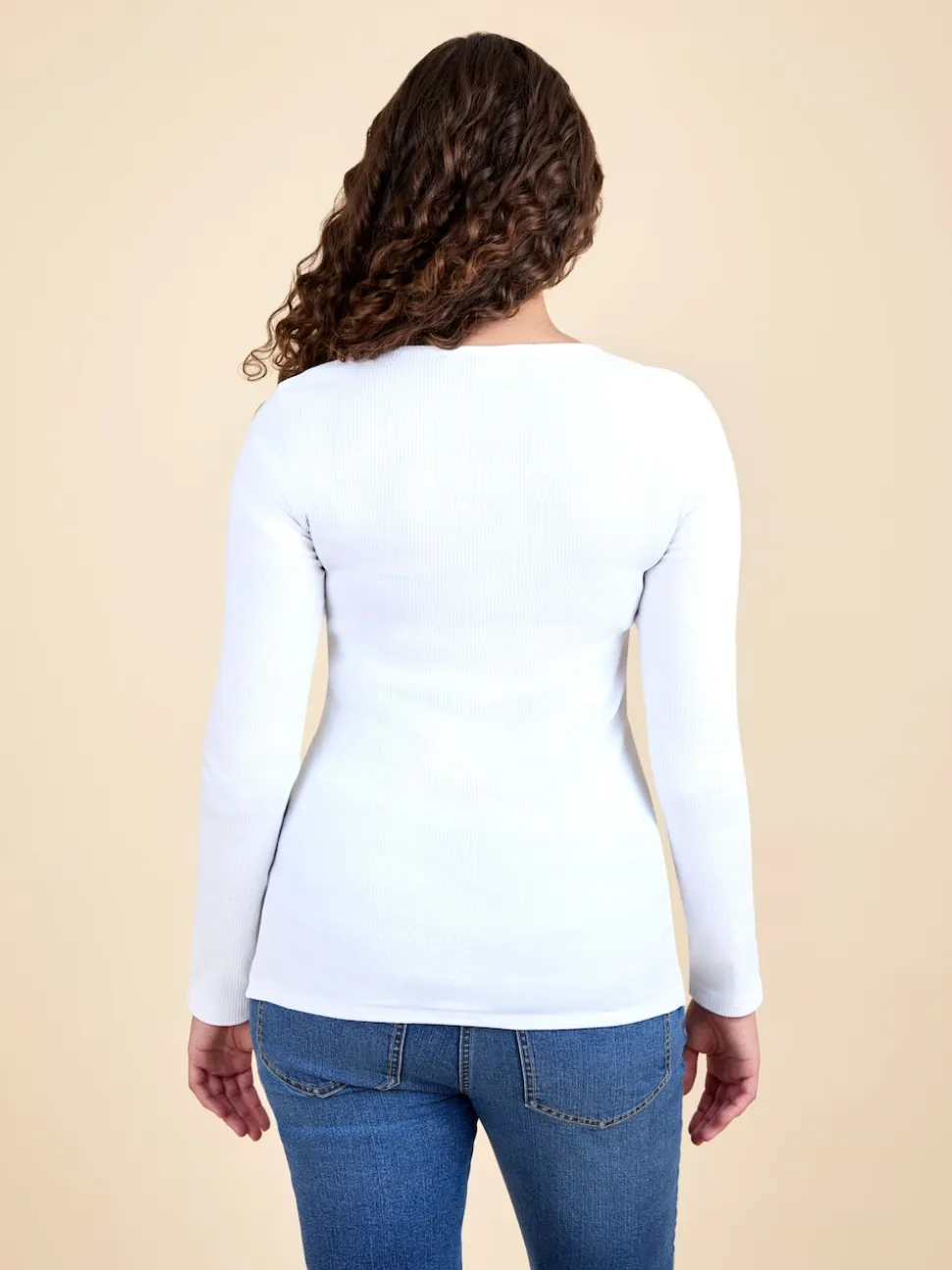 JoJo Maman Bébé White 2-Pack Ribbed Maternity & Nursing Top