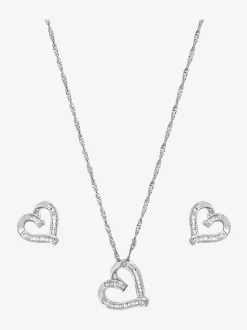 Jon Richard Silver Rhodium Plated and Pave Twist Heart Gift Box Set