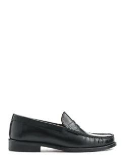 Jones Bootmaker Black Red Perna Smart Leather Moccasins Shoes
