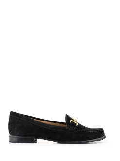 Jones Bootmaker Black Wide Fit Lex Suede Leather Loafers