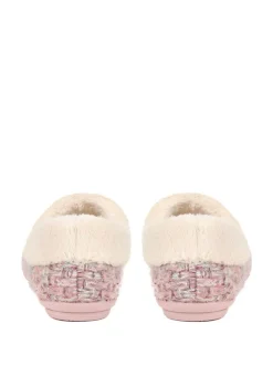 Jones Bootmaker Pink Faux-Fur-Lined Slippers