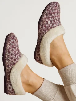 Jones Bootmaker Purple Faux-Fur-Lined Slippers