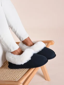 Just Sheepskin Blue Ladies Classic Sheepskin Slipper