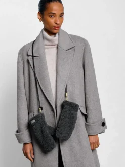 Katie Loxton Grey Teddy Mittens With Cord