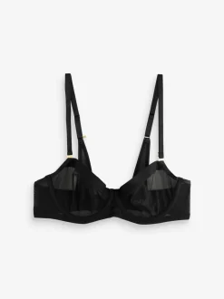KBX Black Non Pad Balcony Zadie Mesh Crop Bralette