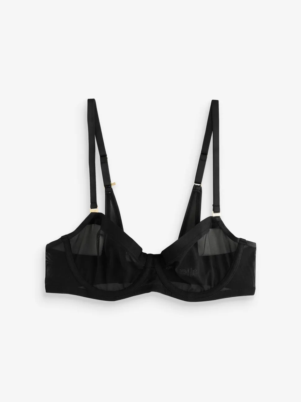 KBX Black Non Pad Balcony Zadie Mesh Crop Bralette
