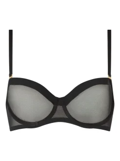 KBX Black Non Pad Balcony Zadie Mesh Crop Bralette